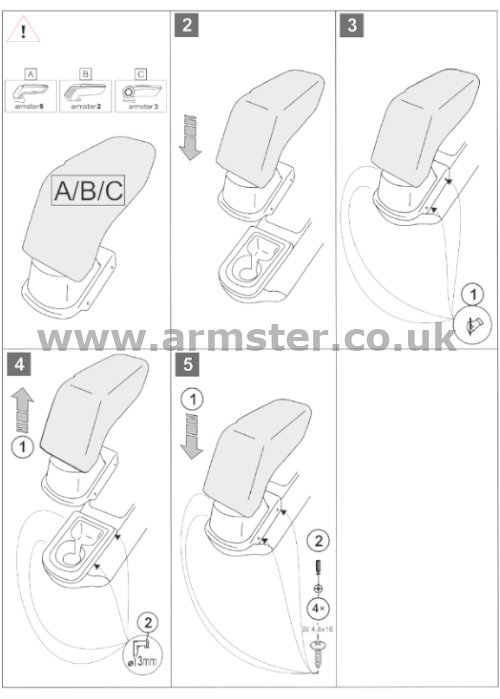 Fiat 500e Armrest Diagram