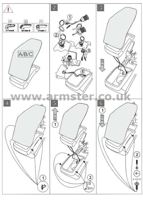 Ford Puma Armrest 2019 diagram